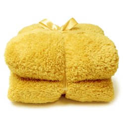 Plaid teddy l200b150cm bamboegeel