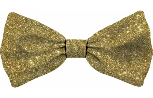 Plenty gfits Vlinderstrik xmas glitter gold dog m
