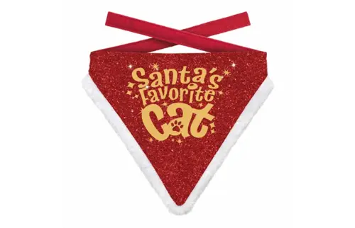Plenty gifts Bandana xmas fav. cat red gold s
