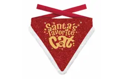 Plenty gifts Bandana xmas fav. cat red gold s