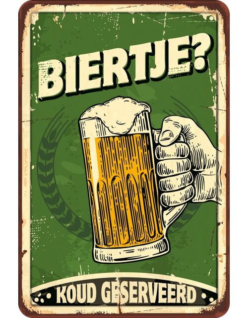 Plenty gifts Bord blik a4 biertje (v)