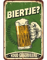 Plenty gifts Bord blik a4 biertje (v)