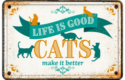 Plenty gifts Bord blik a4 cats make better (h)