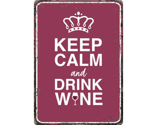 Plenty Gifts Bord blik keep calm drink wine (v)
