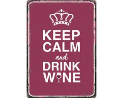 Plenty Gifts Bord blik keep calm drink wine (v)