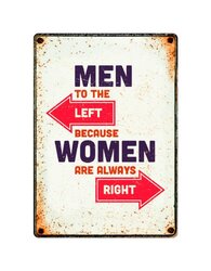 Plenty gifts Bord blik men left women right