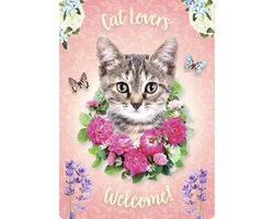 Plenty gifts Bordje metaal cat lovers welcome