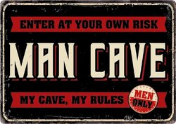 Plenty Gifts Bordje metaal man cave