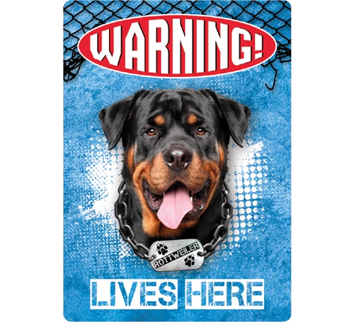 Plenty gifts Bordje metaal warning rottweiler