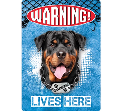 Plenty gifts Bordje metaal warning rottweiler