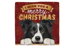 Plenty gifts Deco tegel xmas border collie