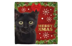Plenty gifts Deco tegel xmas cat black