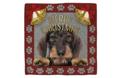 Plenty gifts Deco tegel xmas dachshund wire