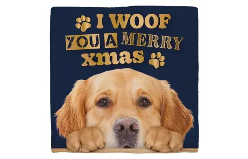 Plenty gifts Deco tegel xmas golden retriever