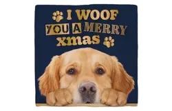 Plenty gifts Deco tegel xmas golden retriever