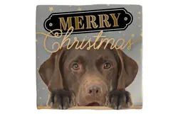 Plenty gifts Deco tegel xmas labrador