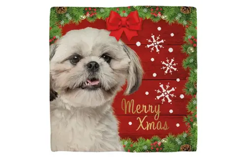 Plenty gifts Deco tegel xmas shih tzu