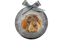 Plenty gifts Kerstbal xmas frosted dachshund wire