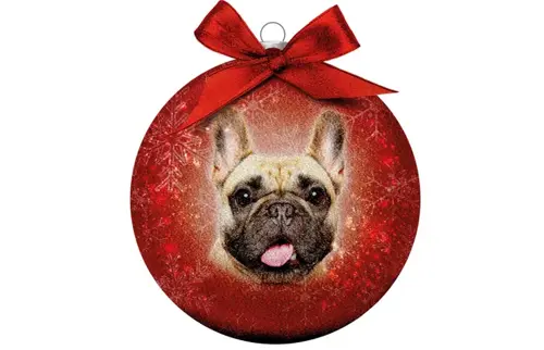 Plenty gifts Kerstbal xmas frosted french bulldog