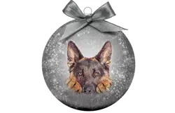 Plenty gifts Kerstbal xmas frosted german shepherd
