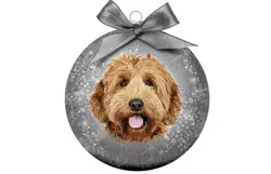 Plenty gifts Kerstbal xmas frosted labradoodle