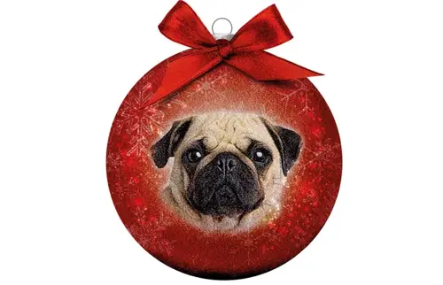 Plenty gifts Kerstbal xmas frosted pug