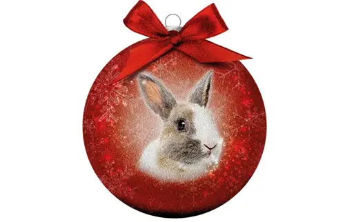 Plenty gifts Kerstbal xmas frosted rabbit