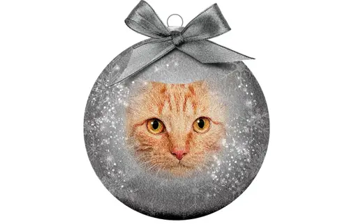 Plenty gifts Kerstbal xmas frosted red cat eyes