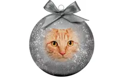 Plenty gifts Kerstbal xmas frosted red cat eyes