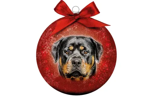 Plenty gifts Kerstbal xmas frosted rottweiler