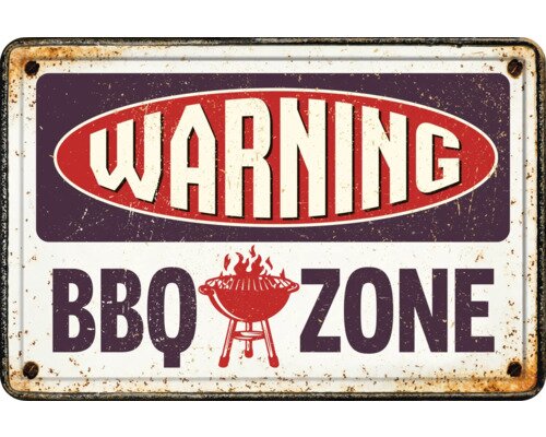 plenty gifts Sign metal a4 bbq zone (h)