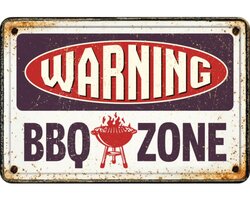 plenty gifts Sign metal a4 bbq zone (h)