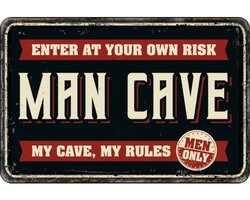 Plenty gifts Sign metal a4 man cave (h)