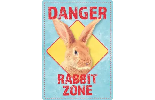 Plenty gifts Sign metal danger rabbit zone (v)