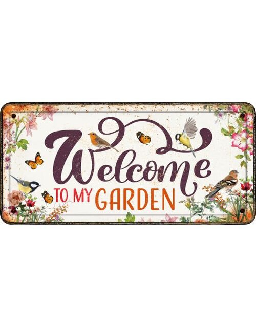 Plenty gifts Sign metal lg welcome to my garden