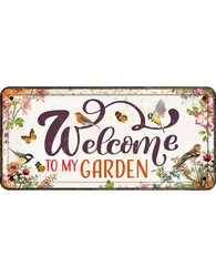 Plenty gifts Sign metal lg welcome to my garden