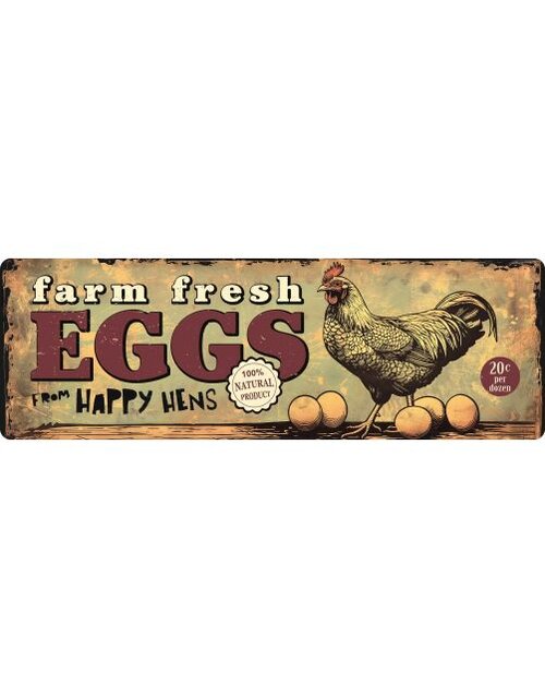 plenty gifts Sign metal lk farm fresh eggs