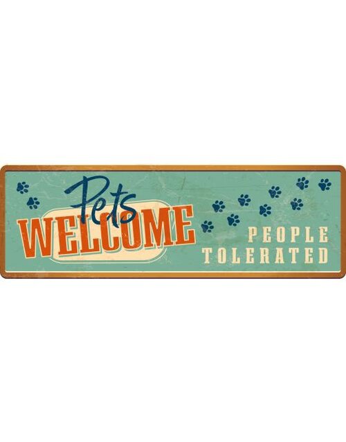 Plenty gifts Sign metal lk pets welcome