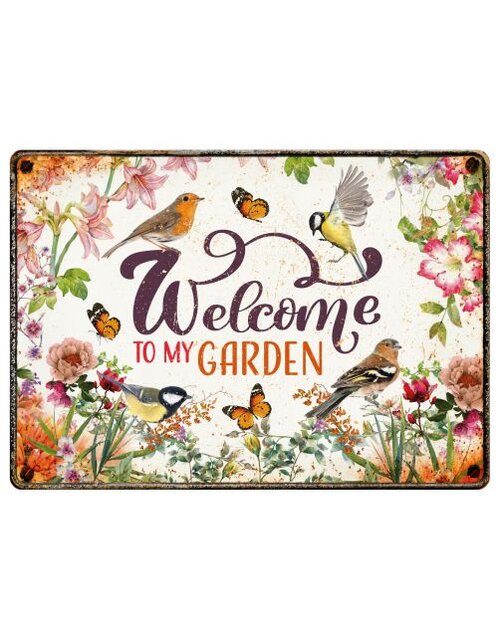 Plenty gifts Sign metal welcome to my garden (h)