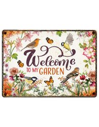 Plenty gifts Sign metal welcome to my garden (h)