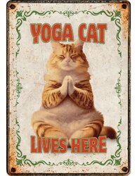 Plenty gifts Sign metal yoga cat (v)