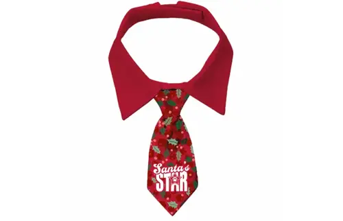 Plenty gifts Stropdas xmas santa's star holly dog m