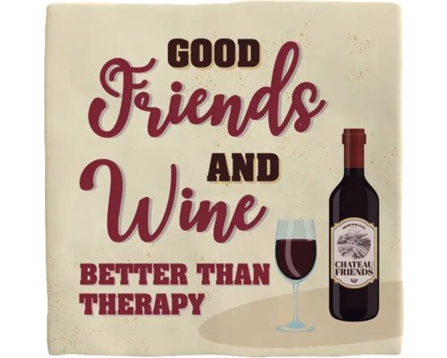 Plenty gifts Tegeltje good friends and wine