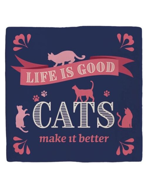 Plenty gifts Tegeltje life is good cats