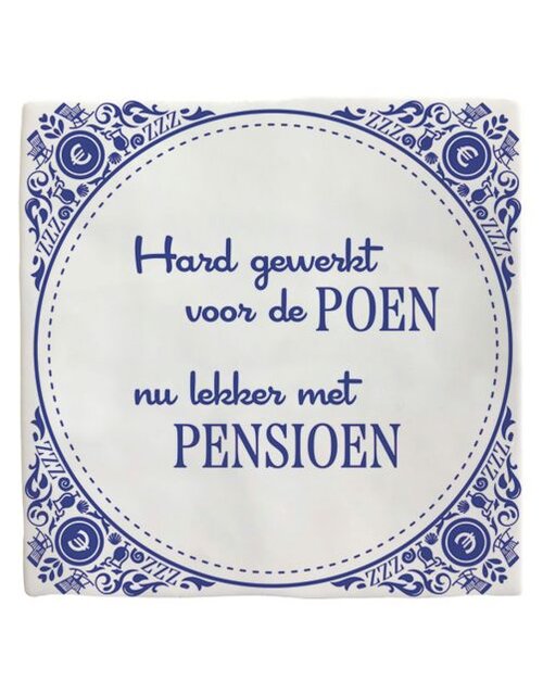 Plenty gifts Tegeltje pensioen