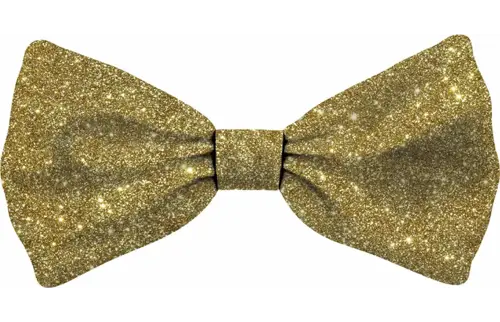Plenty gifts Vlinderstrik xmas glitter gold dog l