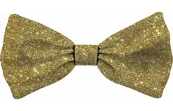 Plenty gifts Vlinderstrik xmas glitter gold dog l