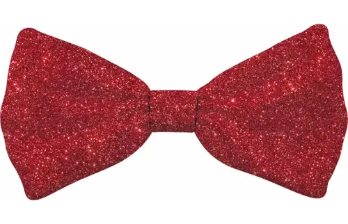 Plenty gifts Vlinderstrik xmas glitter red dog l