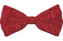 Plenty gifts Vlinderstrik xmas glitter red dog l