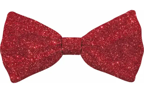 Plenty gifts Vlinderstrik xmas glitter red dog m